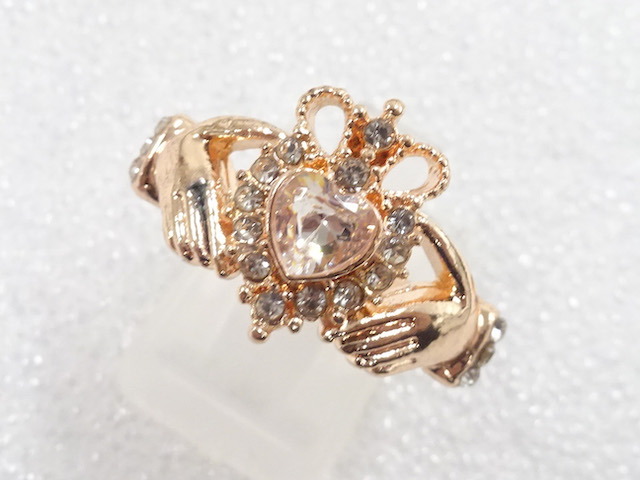 JAPANESE KIMONO / ANTIQUE CRYSTAL RING (SIZE 18)